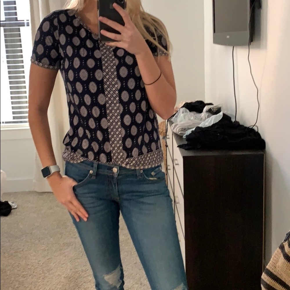 J Crew Patterned Tee - image 1